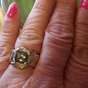Jewelry - 925 vintage ring /princess cut green termalin Jewelry - 925 vintage ring /princess cut green termalin